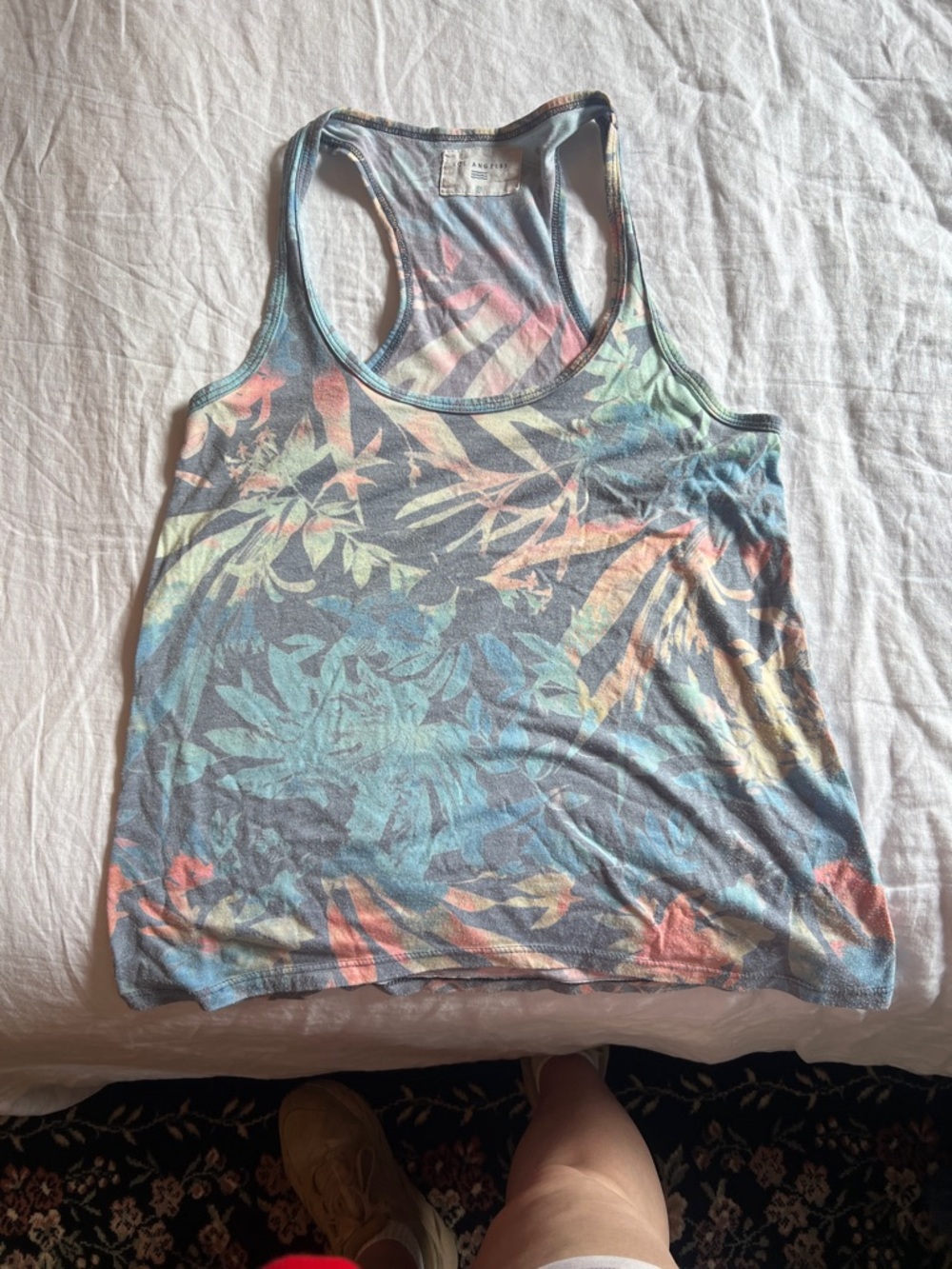 Sol Angeles Floral Racerback Tank in Blue, Pink, Cream